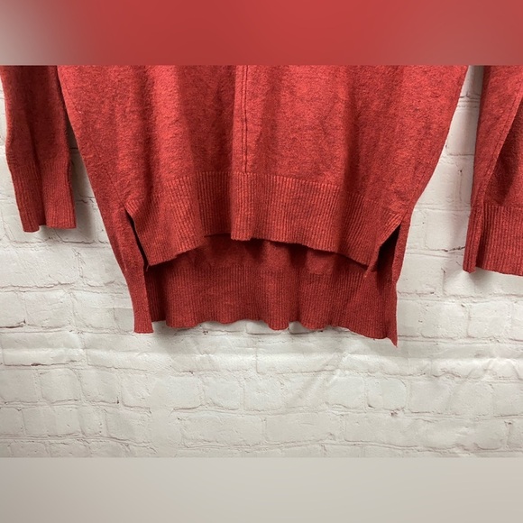 Dreamers Sweater Womens Size S/M Heather Brick Red Drop Shoulder Pullover V-Neck - Picture 5 of 7